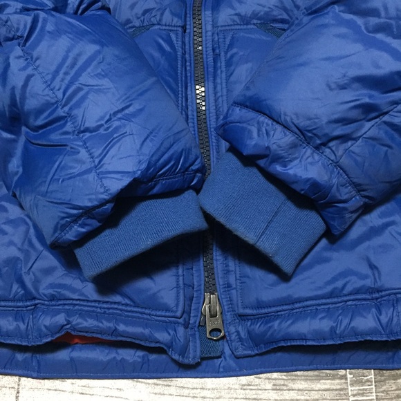 Abercrombie & Fitch Hooded Down Puffer Jacket Men’s S Blue Full Zip Pockets - Picture 7 of 12
